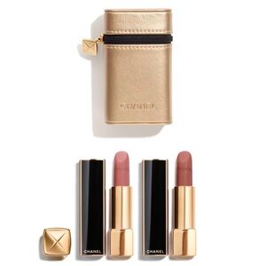 NIB CHANEL 2026 Rouge Allure Velvet Lipstick Set. Gold Pouch. Limited Edition💄